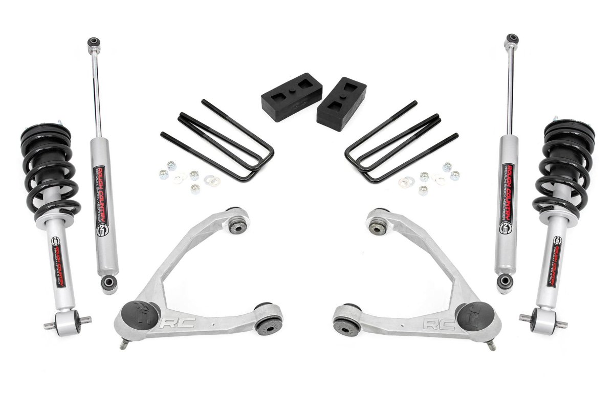 GMC Sierra 1500 Suspension Lift Kit - Rough Country - 3.5 Inch Lift | Cast Steel | N3 Strut - '07-'13